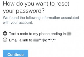 twitter reset password